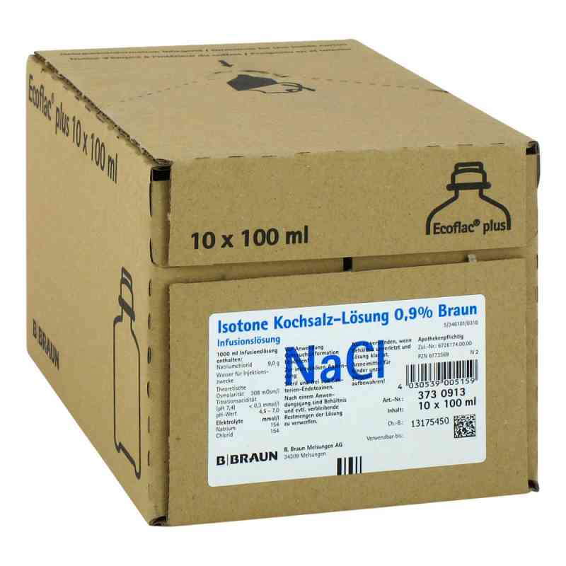 NaCl 0,9%  10X100 ml od B. Braun Melsungen AG PZN 06173569