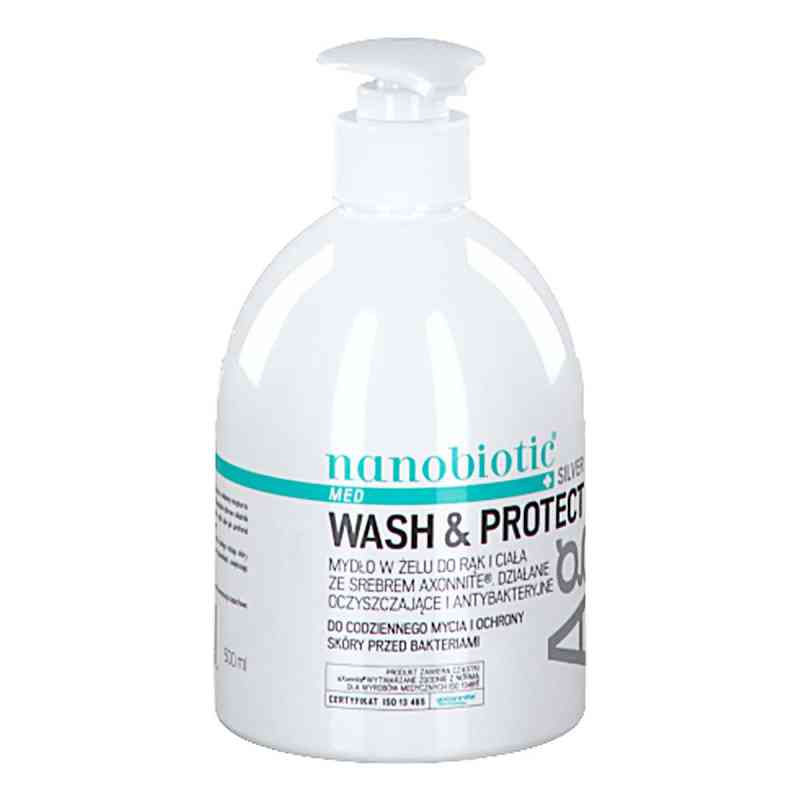 Nanobiotic Med+ Silver Wash & Protect Mydło w żelu do rąk i ciał 500 ml od NANO-TECH POLSKA SP ZOO SPÓŁKA KOMAN. PZN 08305066