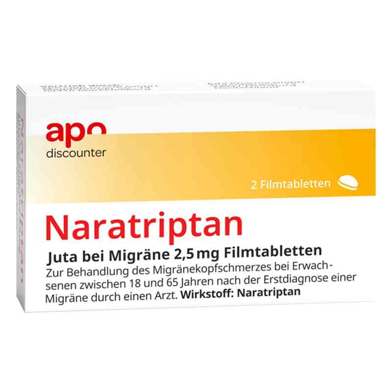 Naratriptan Juta na migrenę 2,5 Mg tabletki powlekane 2 szt. od apo.com Group GmbH PZN 18110686