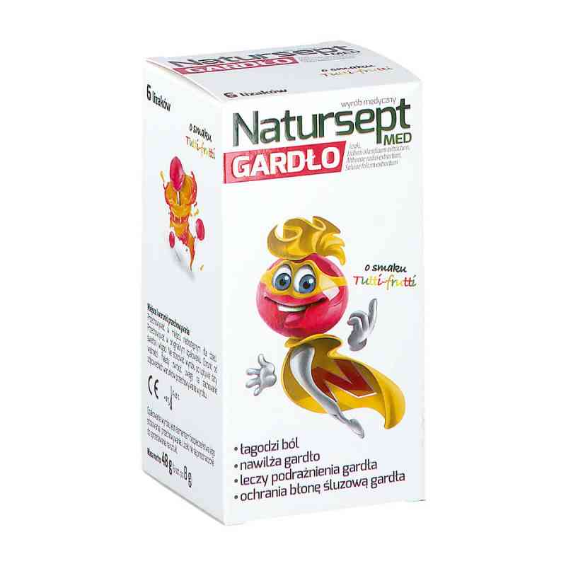 Natursept Med Gardło lizaki o smaku tutti-frutti 6  od AFLOFARM FARMACJA POLSKA SP. Z O.O. PZN 08302951