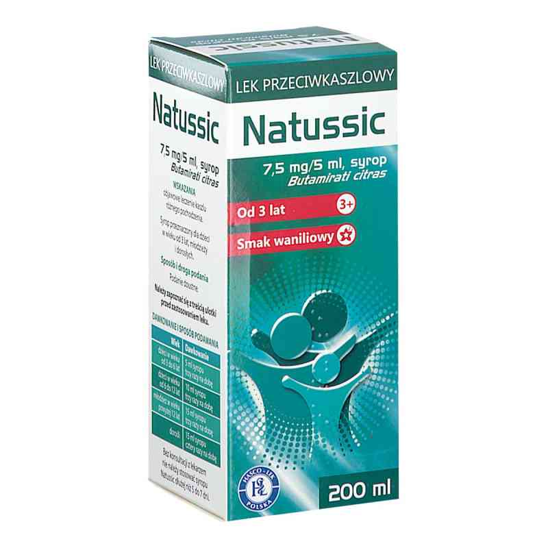 Natussic syrop 1  od PRZEDSIĘBIORSTWO PRODUKCJI FARMACEUTYCZNEJ HASCO-L PZN 08305096