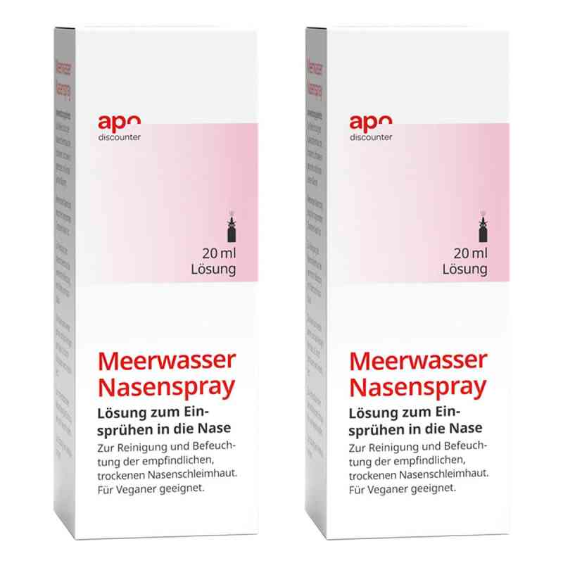 Nawilżający aerozol do nosa z wodą morską apodiscounter 2x20 ml od Pharma Aldenhoven GmbH & Co. KG PZN 08102153