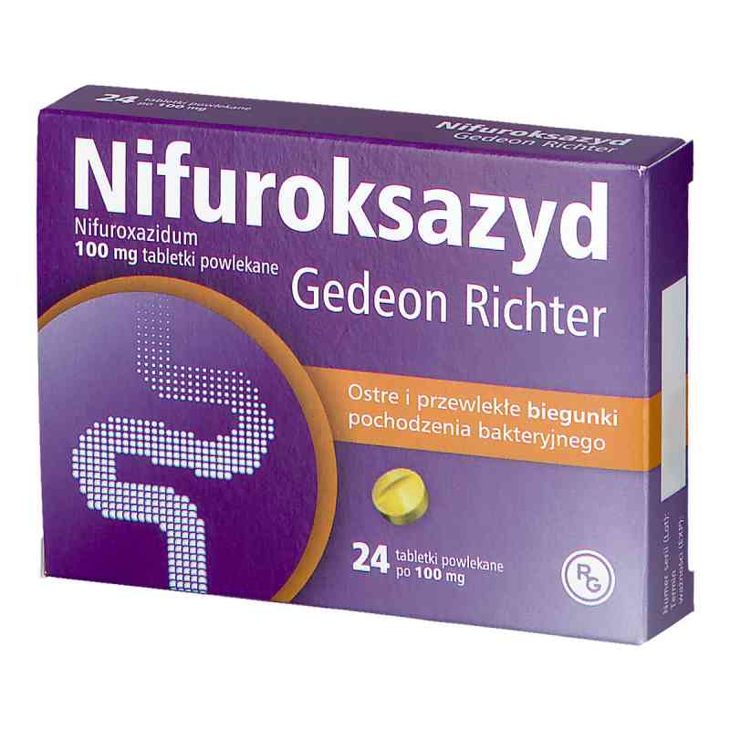 Nifuroksazyd Richter 100 mg tabletki 24  od GEDEON RICHTER POLSKA SP.Z O.O. PZN 08300871