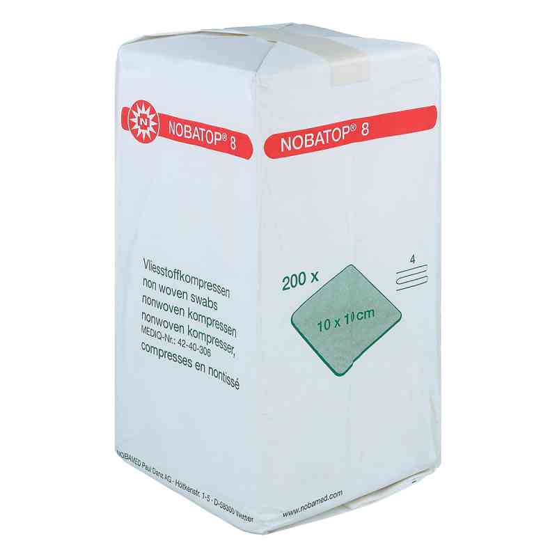 Nobatop 8 kompresów 10x10cm niesterylne 200 szt. od NOBAMED Paul Danz AG PZN 07099208