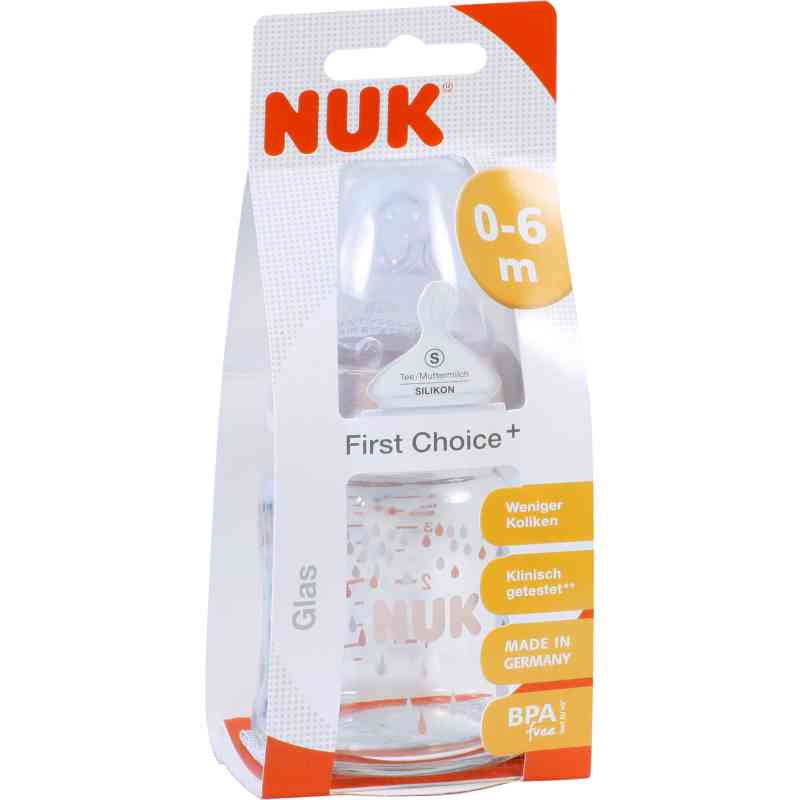 Nuk First Choice+ Glasf. Silikonsaug. Größe 1  S 120ml 1 szt. od MAPA GmbH PZN 09925366