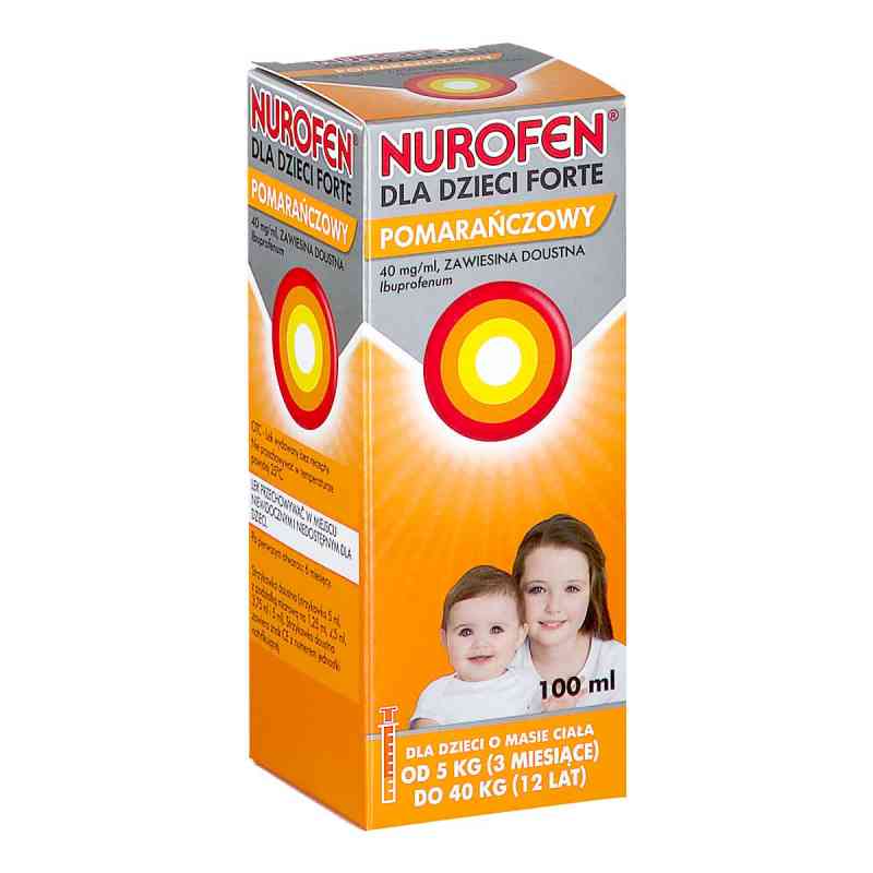 Nurofen dla dzieci Forte pomarańczowy 100 ml od RECKITT BENCKISER HEALTHCARE (UK PZN 08301759