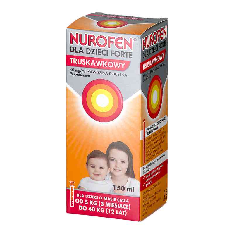 Nurofen dla dzieci Forte truskawkowy 150 ml od RECKITT BENCKISER HEALTHCARE (UK PZN 08300303