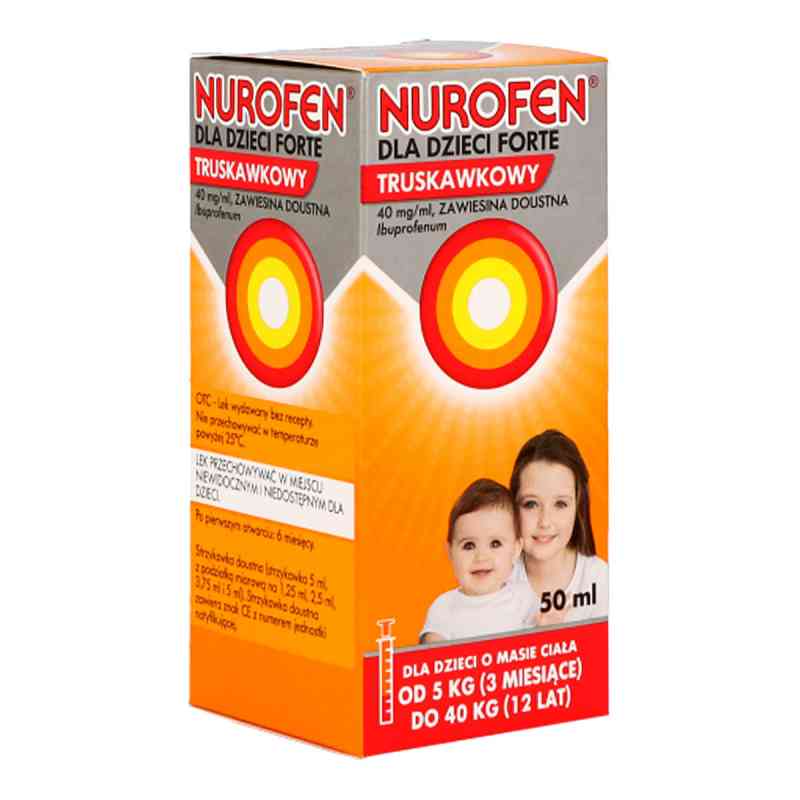 Nurofen dla dzieci Forte truskawkowy 40 mg/ml zawiesina doustna 50 ml od RECKITT BENCKISER HEALTHCARE (UK) LTD PZN 08300515