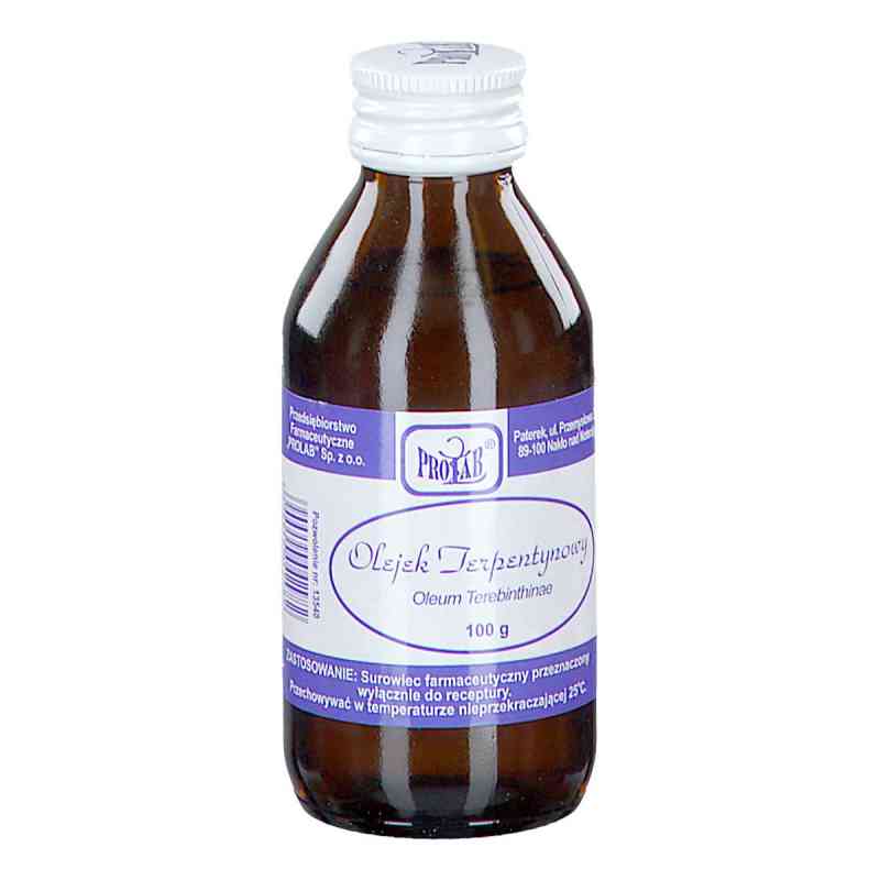 Oleum terebinthinae (Rec.) olejek terpentynowy 100 g od PRZEDSIĘBIORSTWO FARMACEUTYCZNE PROLAB SP. Z O.O. PZN 08303973