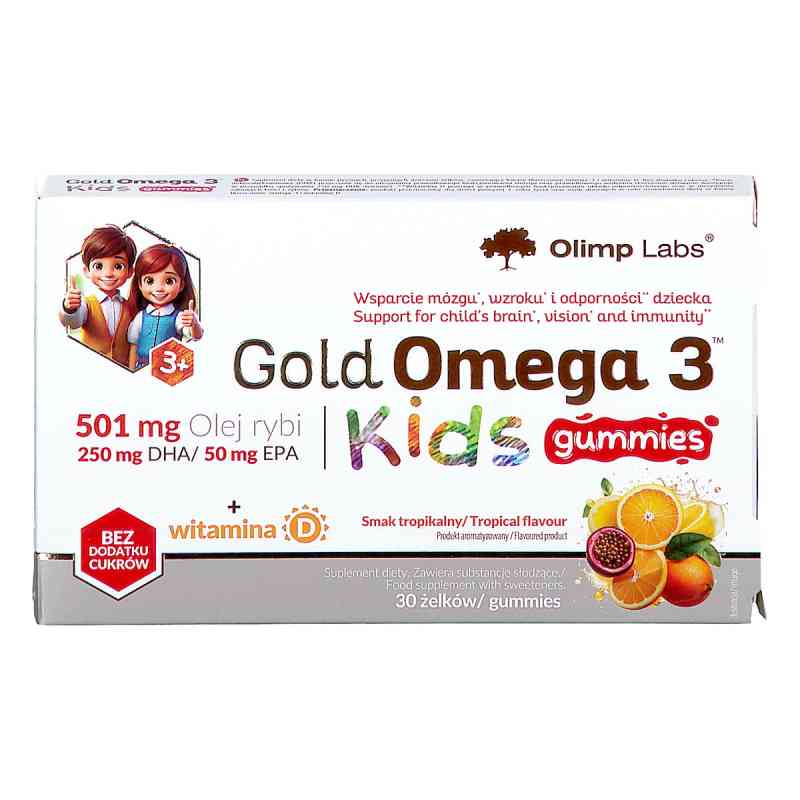 Olimp Gold Omega 3 Kids żelki o smaku tropikalnym 30  od VITUX A/S CORPORATE PZN 08306039