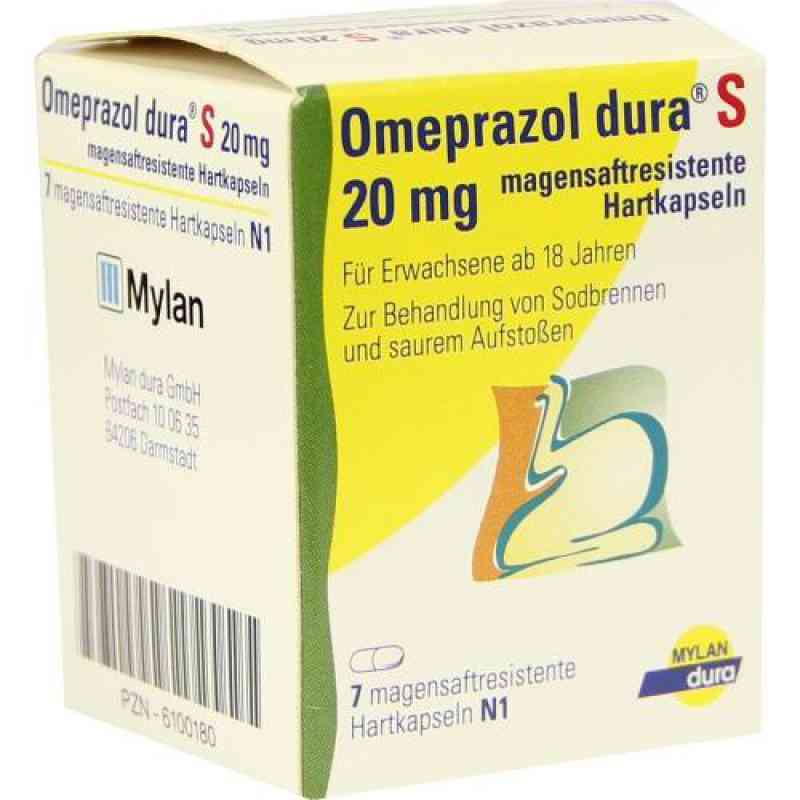 Omeprazol dura S 20 mg Kapseln magensaftr. 7 szt. od Mylan Healthcare GmbH PZN 06100180