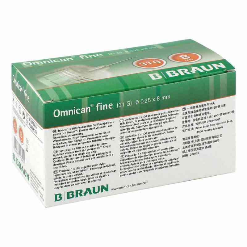 Omnican fine Pen Kanuele G31 0,25x8mm 100 szt. od B. Braun Melsungen AG PZN 07028639