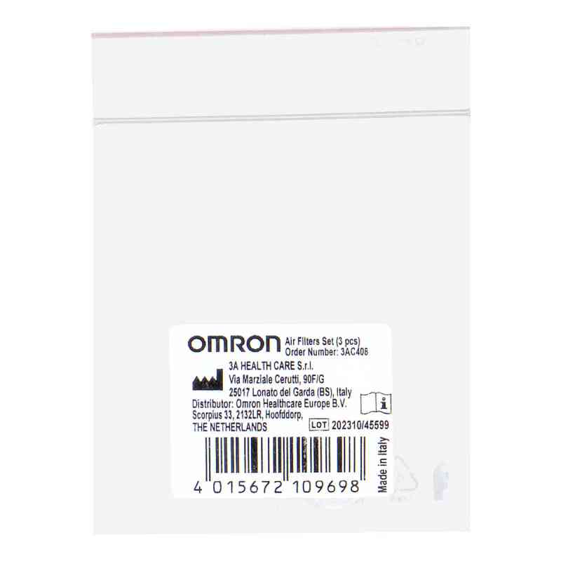 Omron Luftfilter für A3 Complete Inhalationsgerät 3 szt. od HERMES Arzneimittel GmbH PZN 12608853