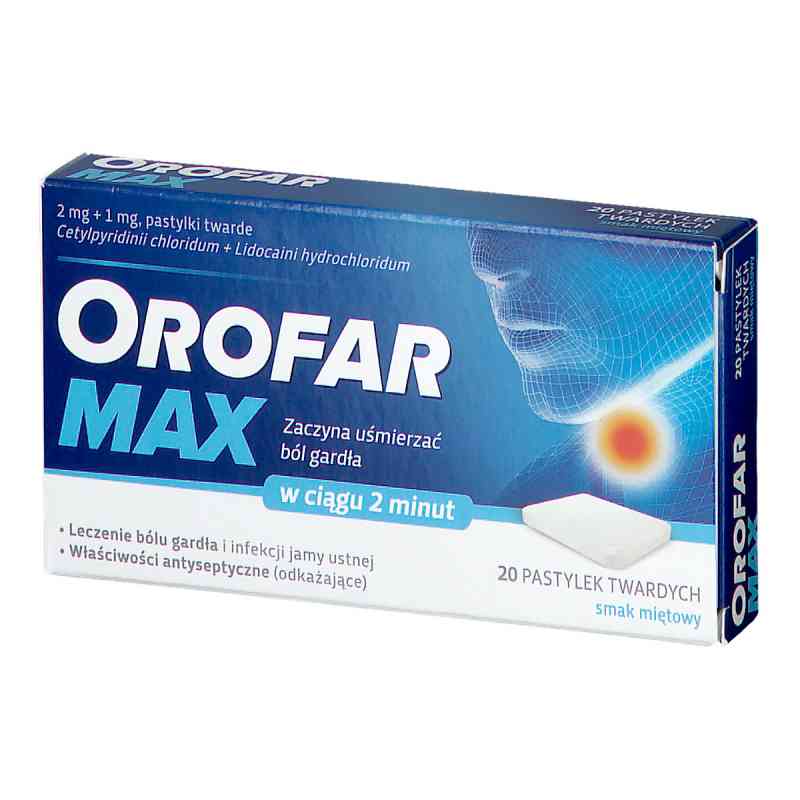 Orofar MAX pastylki twarde 20  od NOVARTIS CONSUMER HEALTH GMBH PZN 08300869