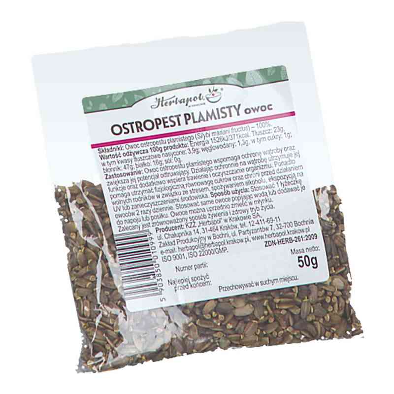 Ostropest Plamisty owoc Herbapol 50 g od KRAKOWSKIE ZAKŁADY ZIELARSKIE 