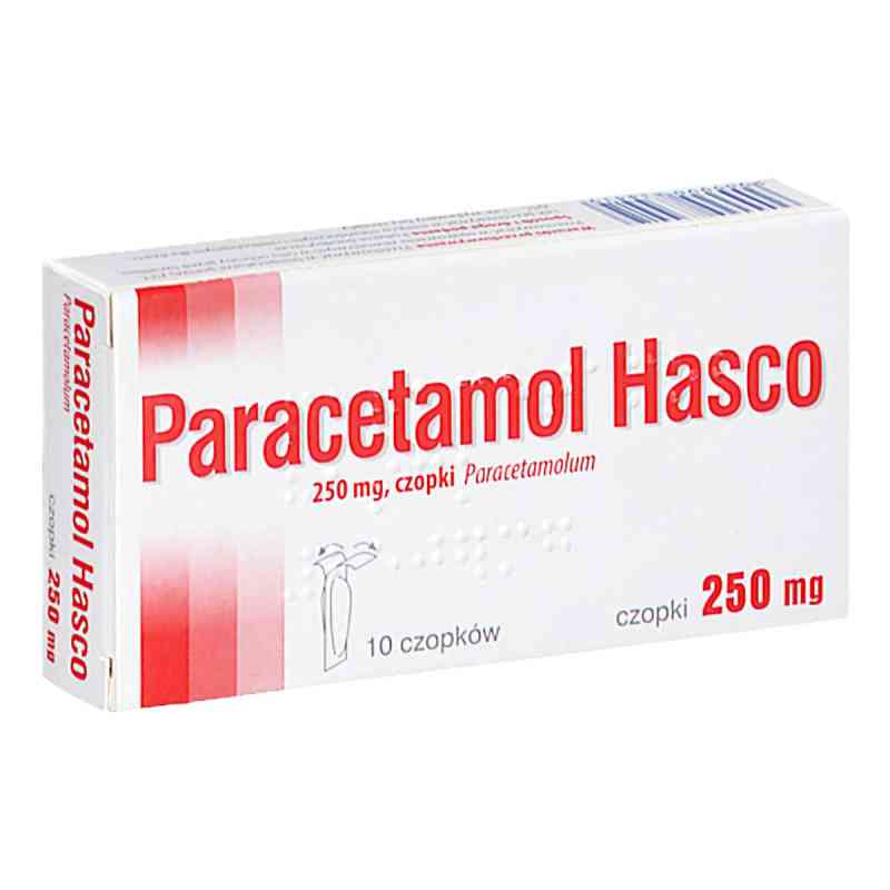 Paracetamol Hasco 250 mg czopki 10  od PRZEDSIĘBIORSTWO PRODUKCJI FARMACEUTYCZNEJ HASCO-L PZN 08304763