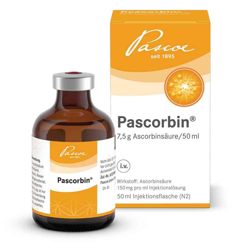 Pascorbin 7,5 g kwas askorbinowy roztwór 50 ml od Pascoe pharmazeutische Präparate GmbH PZN 00581310