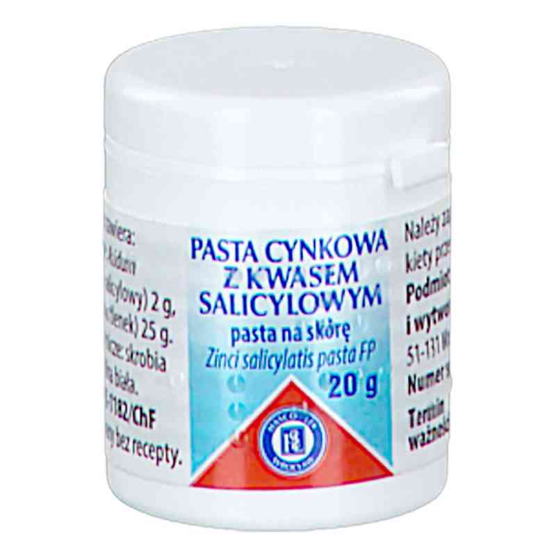 Pasta cynkowa z kwasem salicylowym 20 g od PRZEDSIĘBIORSTWO PRODUKCJI FARMACEUTYCZNEJ HASCO-L PZN 08304362