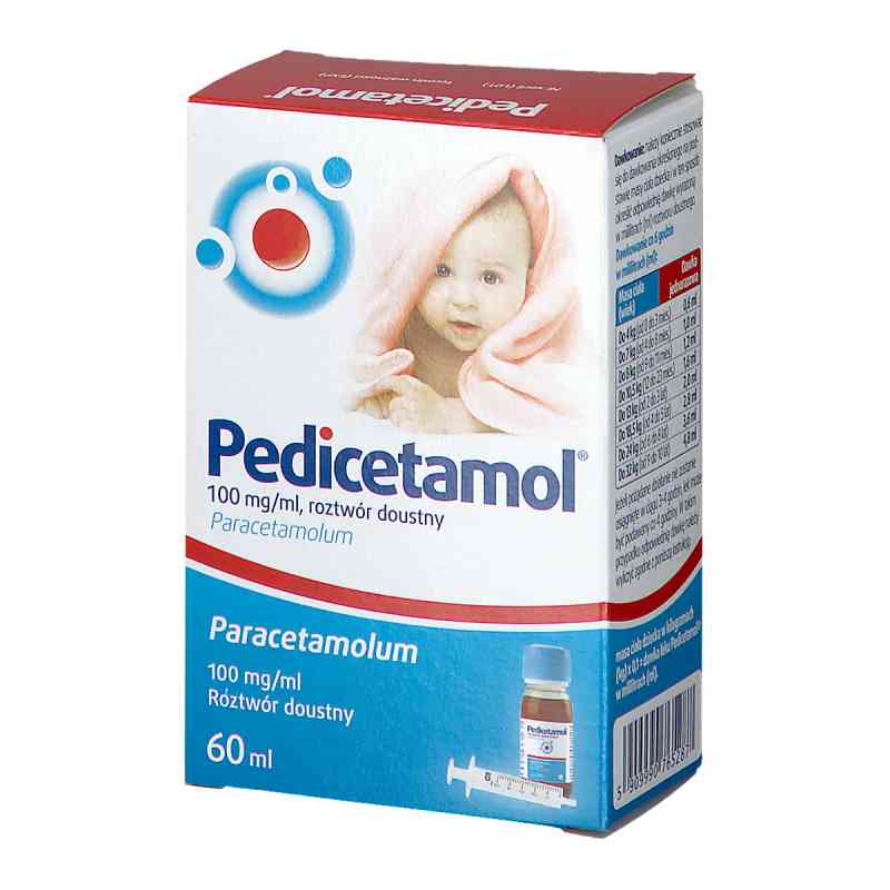 Pedicetamol 100 mg/ml roztwór doustny dla dzieci i niemowląt 60 ml od LABORATORIOS ERN S.A. PZN 08300956