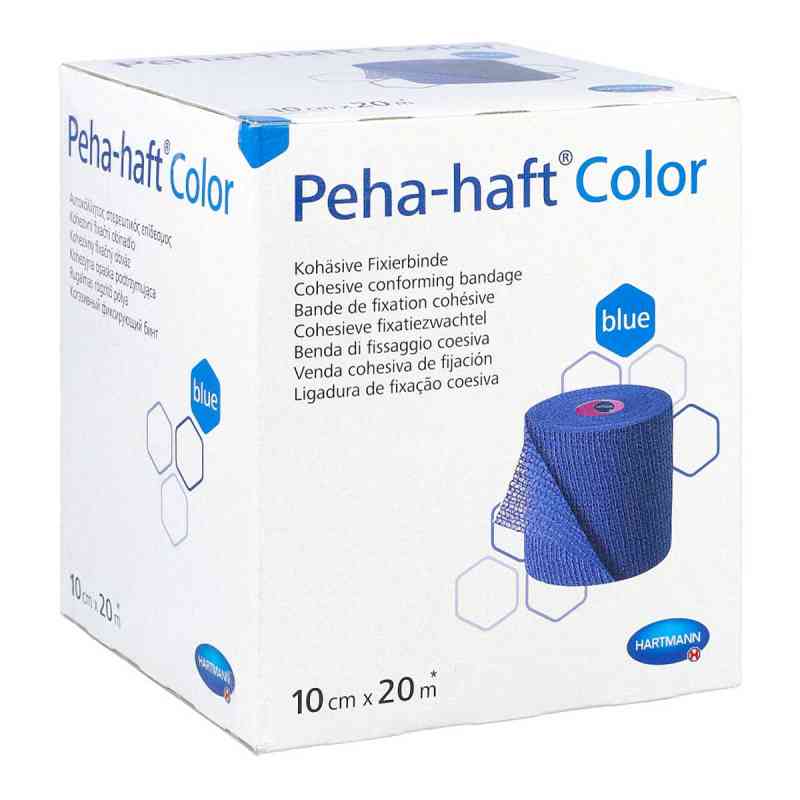 Peha Haft Color Fixierbinde latexf.10cmx20m blau 1 szt. od PAUL HARTMANN AG PZN 08886552