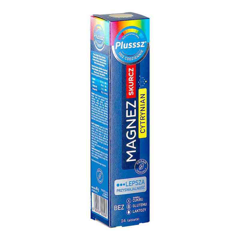 Plusssz Magnez Skurcz Cytrynian tabletki musujące 24 tabl. od POLSKI LEK  PZN 08303433