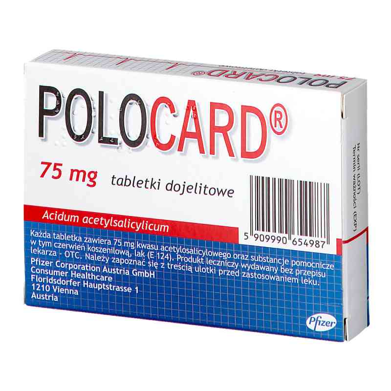 Polocard 75 mg tabletki dojelitowe 60  od PFIZER CONSUMER MANUFACTURING ITALY S.R.L. PZN 08300442