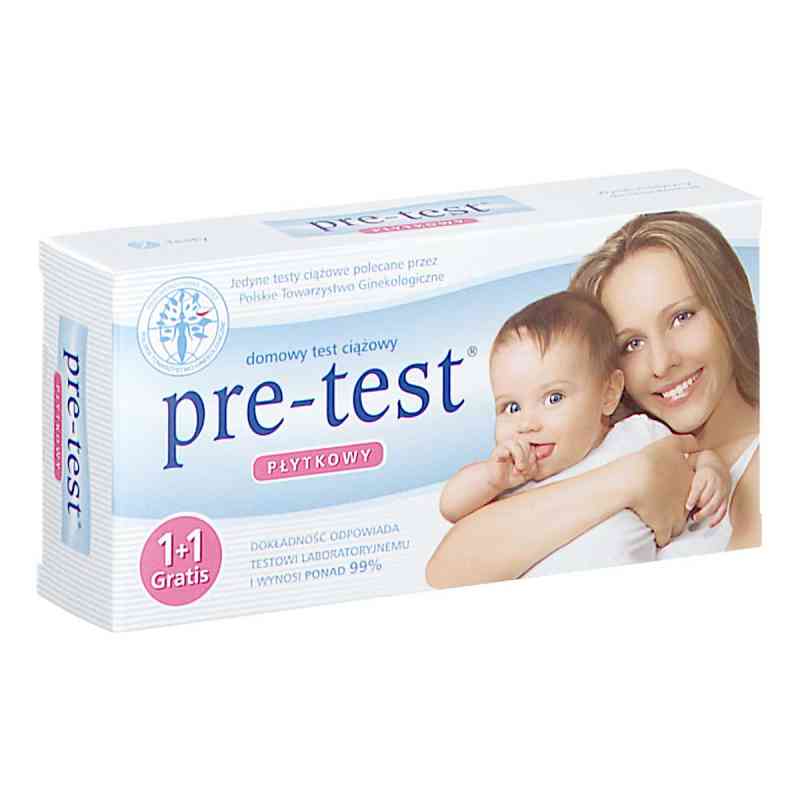PRE-TEST test ciążowy Płytkowy 1+1 GRATIS 2  od NORIS POLSKA SP. Z O.O. PZN 08303927