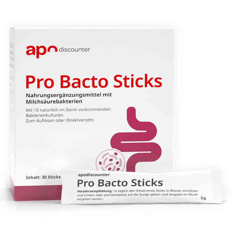 Pro Bacto Probiotyki w sztyftach z bakteriami kwasu mlekowego 30X2 g od apo.com Group GmbH PZN 19400707