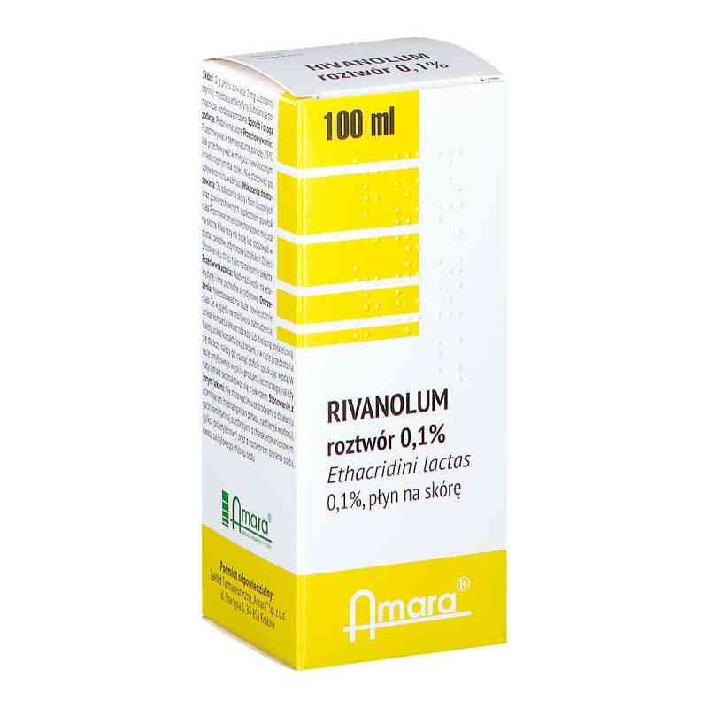 Rivanolum roztwór 0,1% płyn na skórę 100 ml od ZAKŁAD FARMACEUTYCZNY AMARA SP. Z O.O. PZN 08302462