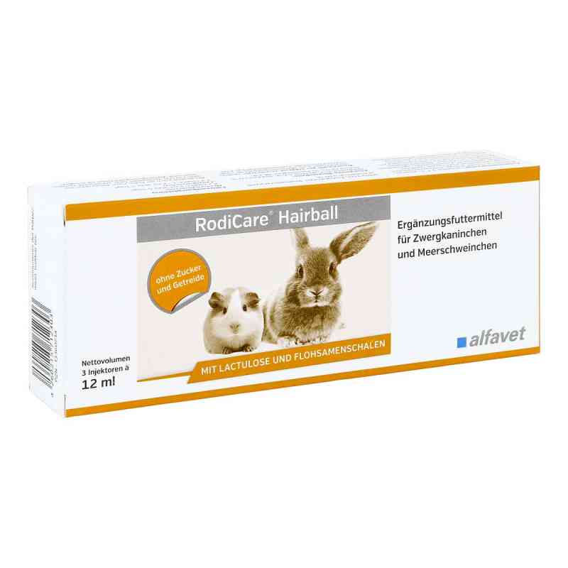 Rodicare Hairball Suspension für meerschw./zwergkaninchen 3X12 ml od alfavet Tierarzneimittel GmbH PZN 13360734