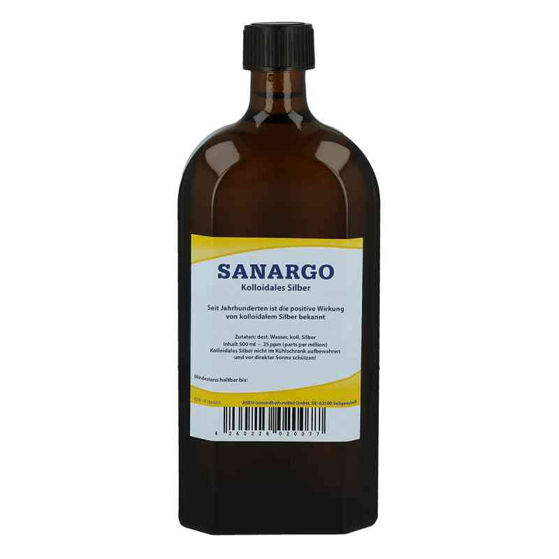 Sanargo Srebro koloidalne 500 ml od AGEV Gesundheitsmittel GmbH PZN 10186684