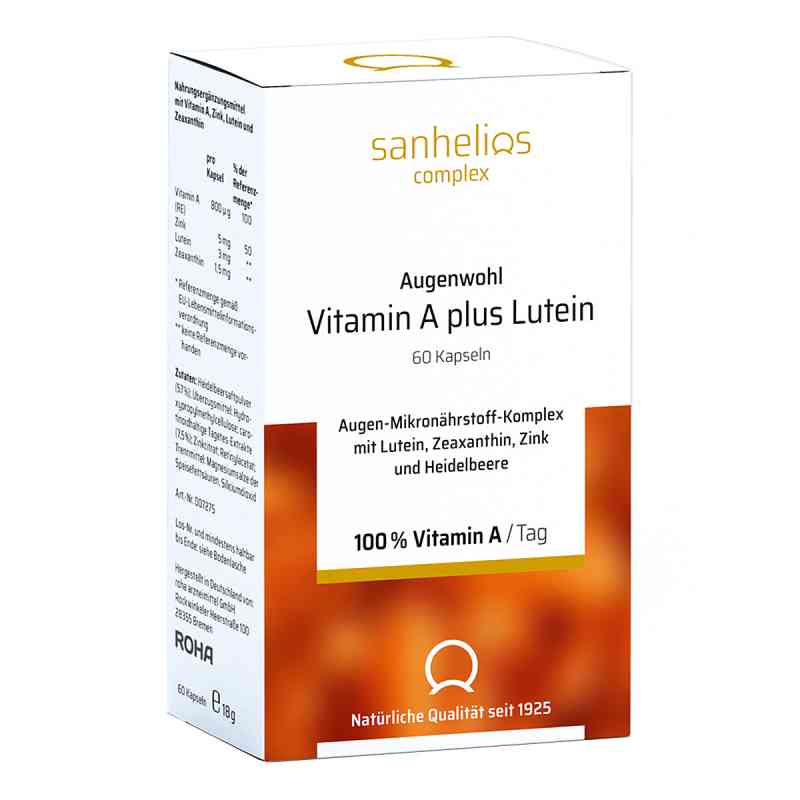 Sanhelios Augenwohl Kapsułki z witaminą A plus luteiną 60 szt. od Hansa Naturheilmittel GmbH PZN 15302095