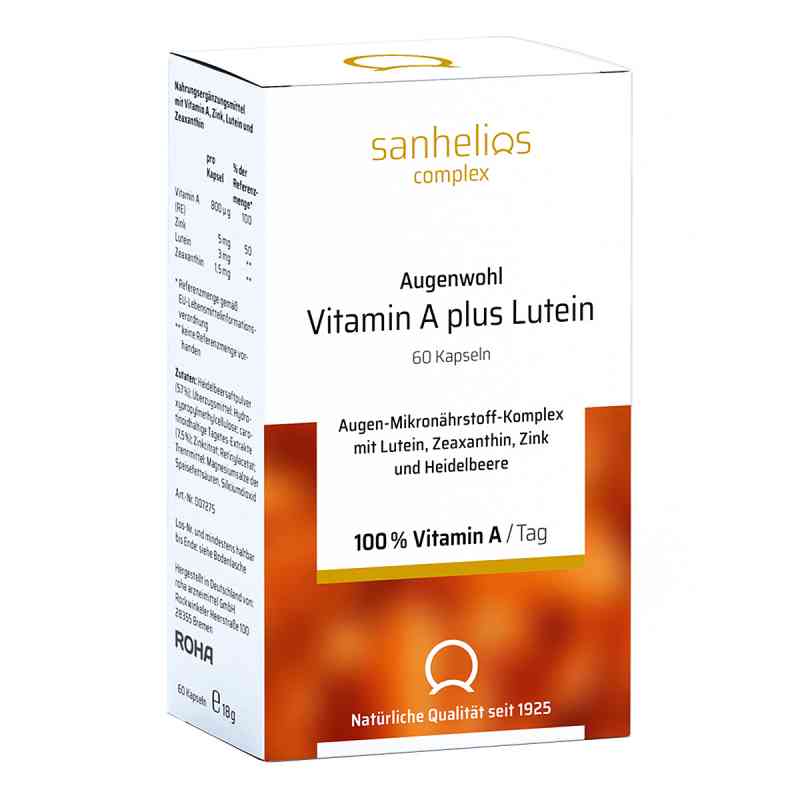 Sanhelios Augenwohl Vitamin A plus Lutein Kapseln 60 szt. od Roha Arzneimittel GmbH PZN 15302095