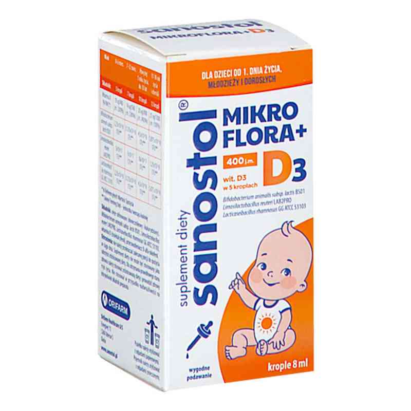 Sanostol Mikroflora + D3 krople 8 ml od CURTIS HEALTH CAPS PZN 08304722