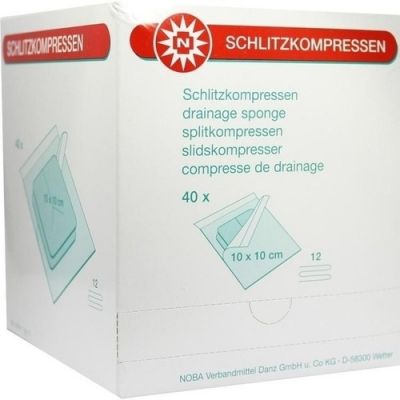Schlitzkompressen 10x10cm 12fach steril 40X2 szt. od NOBAMED Paul Danz AG PZN 07742957
