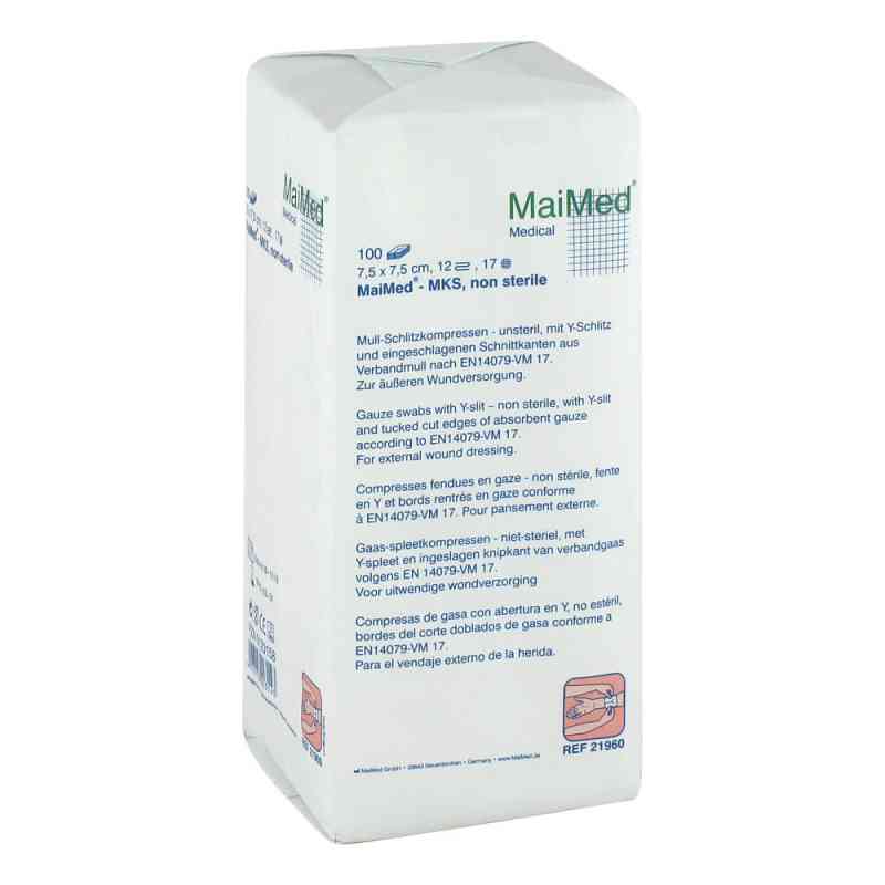 Schlitzkompressen 7,5x7,5cm 12fach unsteril 100 szt. od MaiMed GmbH PZN 00120158