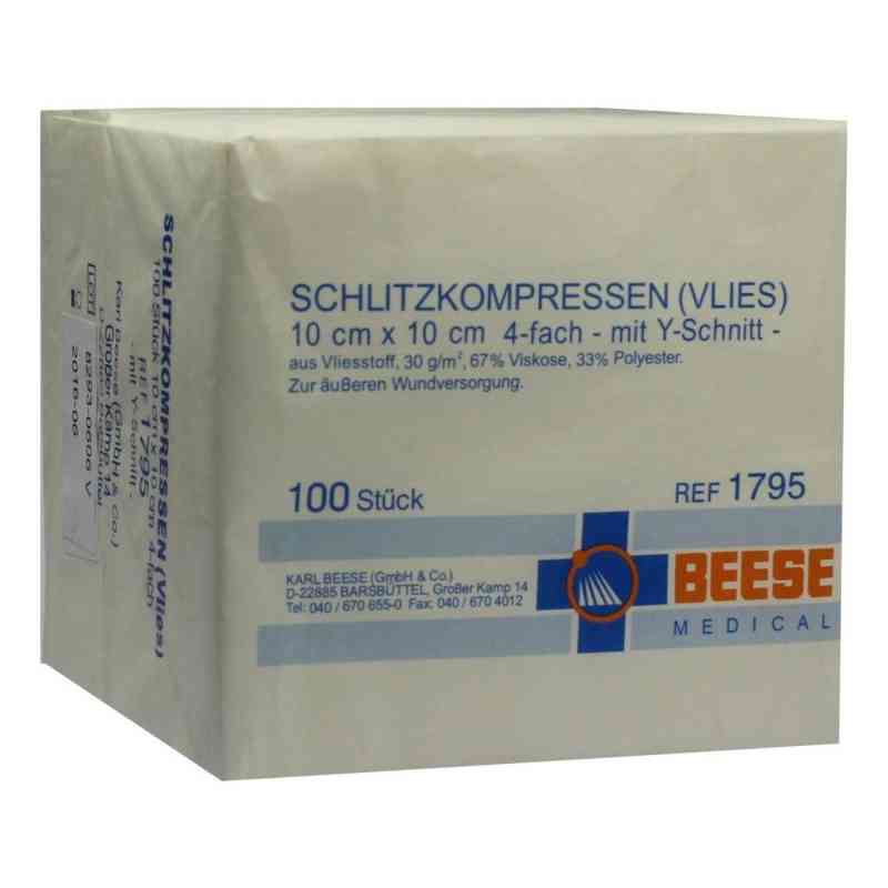 Schlitzkompressen Vlies 10x10cm 4fach unst.1795 100 szt. od Meditrade GmbH PZN 01330780