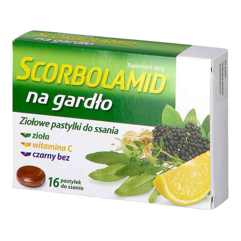 Scorbolamid na gardło ziołowe pastylki do ssania 16  od ZAKŁADY FARMACEUTYCZNE POLPHARMA S.A. PZN 08300968