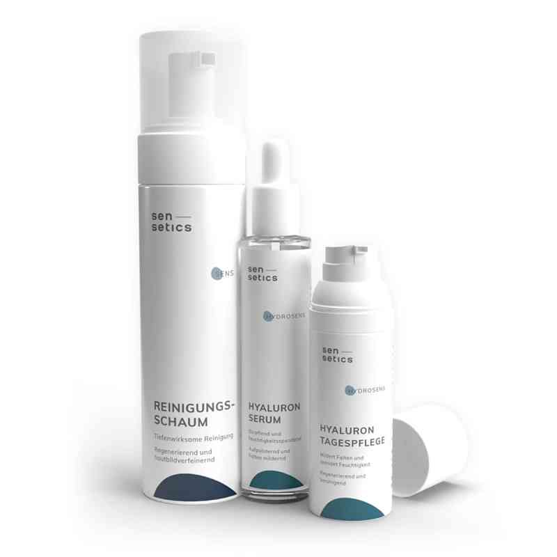sensetics Anti-age Set: Reinigung + Serum + Tagespflege 200+50+50 ml od apo.com Group GmbH PZN 08105328