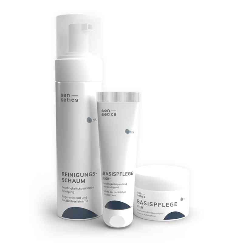 sensetics Basispflege zestaw oczyszczanie + nawilżanie dla skóry 200+50+50 ml od apo.com Group GmbH PZN 08105329