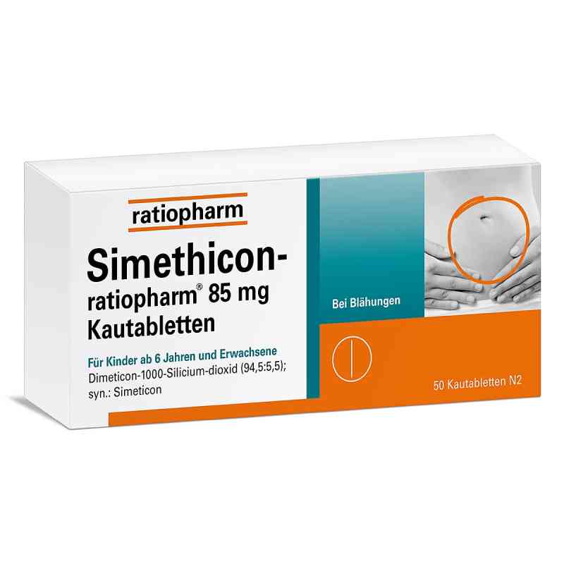Simethicon ratiopharm 85 mg tabletki do żucia 50 szt. od ratiopharm GmbH PZN 01364796