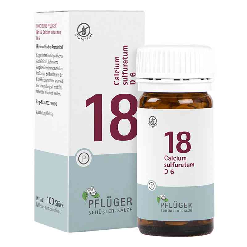 Sole Schüsslera Biochemia Pflüger 18 Calcium sulfuricum D6, 6 ta 100 szt. od Homöopathisches Laboratorium Alexander Pflüger Gmb PZN 06322383