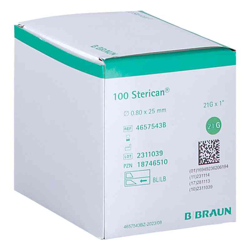 Sterican Einmalkanüle 21 G 25 Mm 100 szt. od B. Braun Melsungen AG PZN 18746510