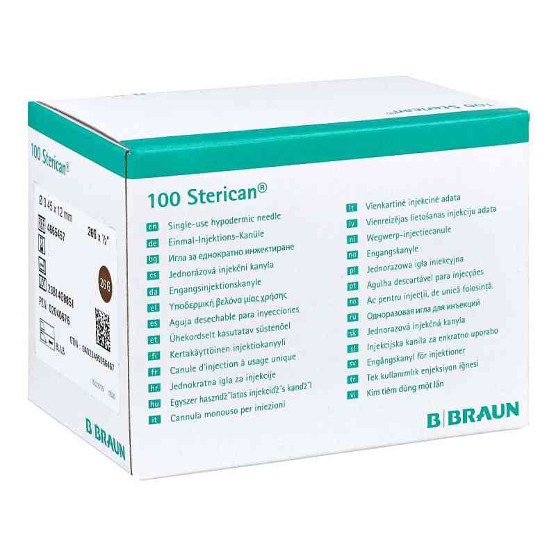 Sterican Ins.einm.kan.26gx1/2 0,45x12 mm 100 szt. od B. Braun Melsungen AG PZN 02040676