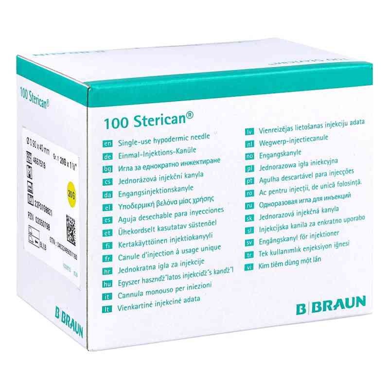 Sterican Kan.luer-lok 090x40mm igła roz. 1 żółta 100 szt. od B. Braun Melsungen AG PZN 02050798