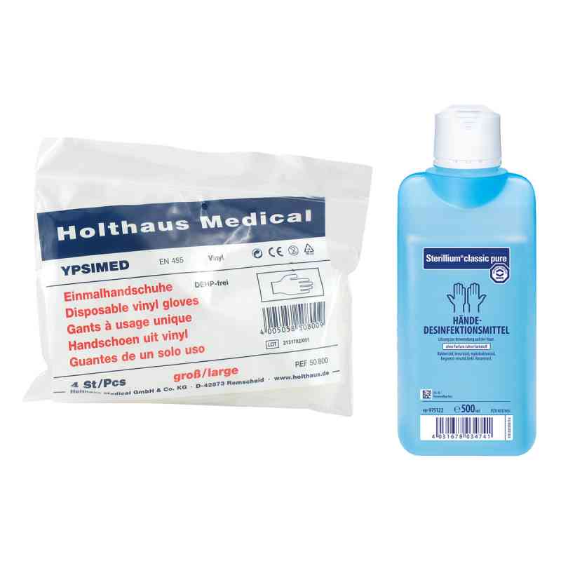 Sterillium Classic Pure und Einmalhandschuhe  1 szt. od  PZN 08100995