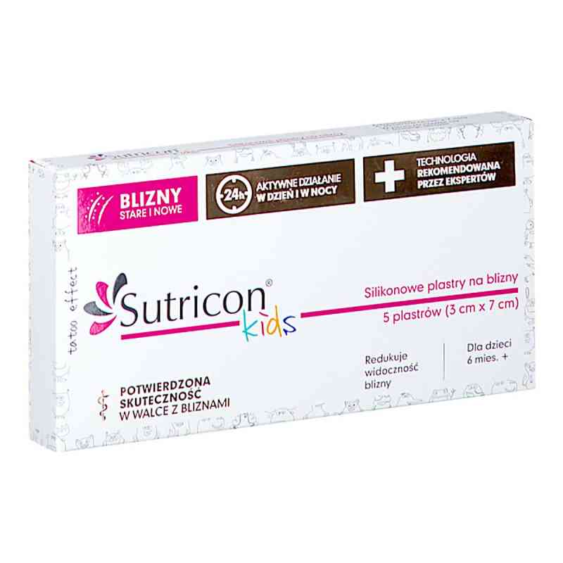 Sutricon Kids plastry silikonowe na blizny 3x7cm 5  od M-TECHNOLOGIES, PZN 08303593