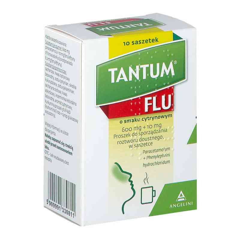 Tantum Flu smak cytrynowy 600 mg+10 mg 10  od AZIENDE CHIMICHE RIUNITE ANGELINI FRANCESCO A.C.R. PZN 08300735