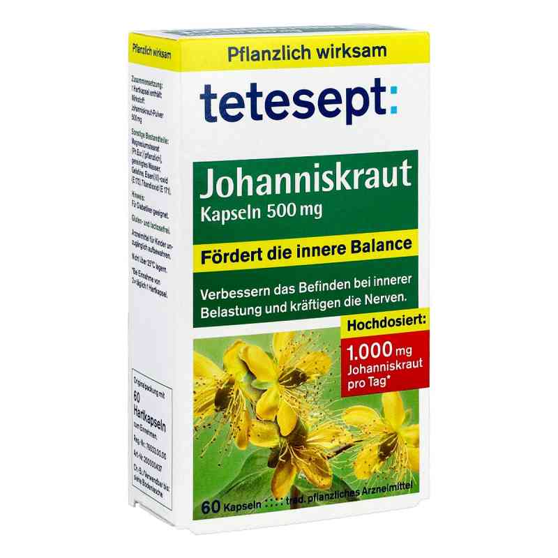 Tetesept Johanniskraut 500 Mg Kapseln 60 szt. od Merz Consumer Care GmbH PZN 18248031