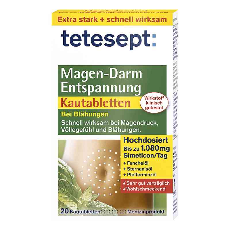 Tetesept Magen Darm Entspannung tabletki do żucia 20 szt. od Merz Consumer Care GmbH PZN 08907030